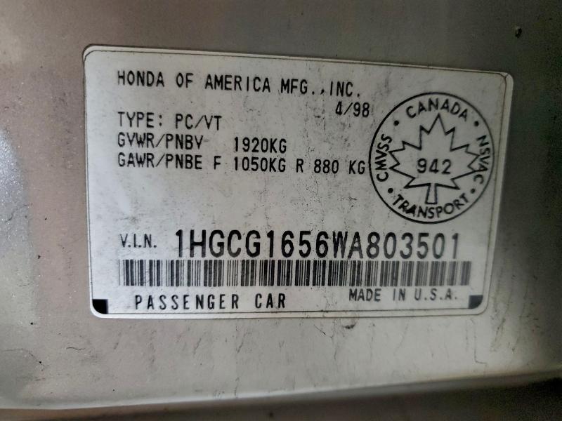 1998 HONDA ACCORD EX #3294350873