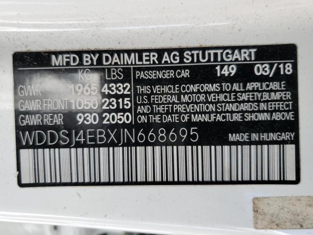 2018 MERCEDES-BENZ CLA 250 #3291177010