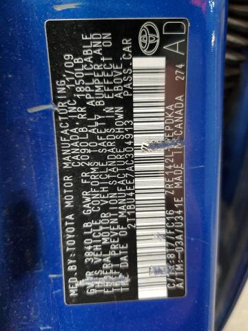 2010 TOYOTA COROLLA BA - 2T1BU4EE7AC304913