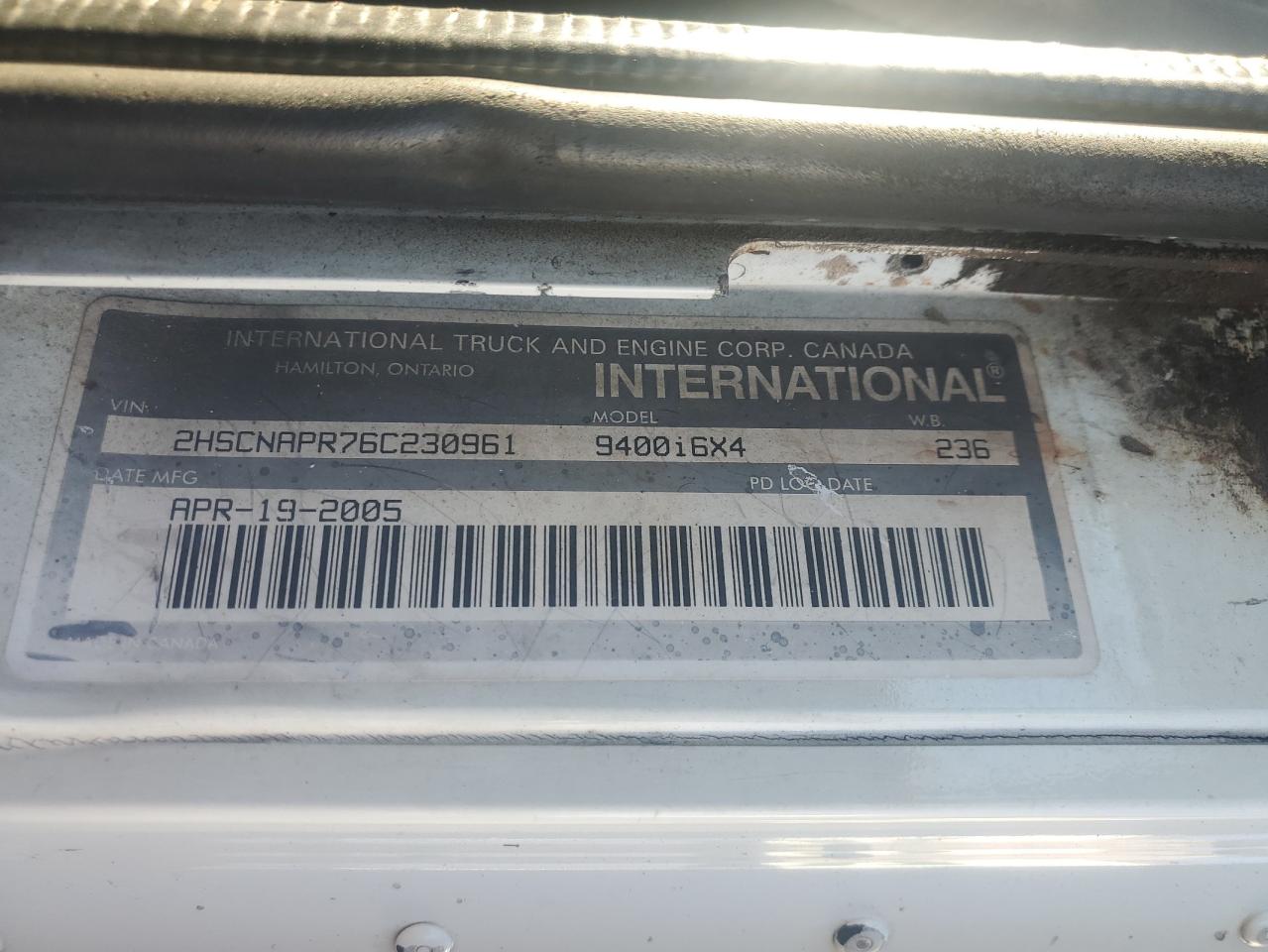 Lot #3287400000 2006 INTERNATIONAL 9400 9400I