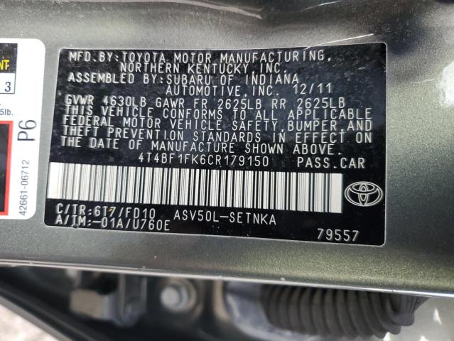 2012 TOYOTA CAMRY BASE #3296234513
