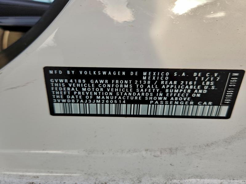 2018 VOLKSWAGEN JETTA SE #3301643620