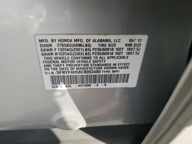 2012 HONDA PILOT EXL #3301342397