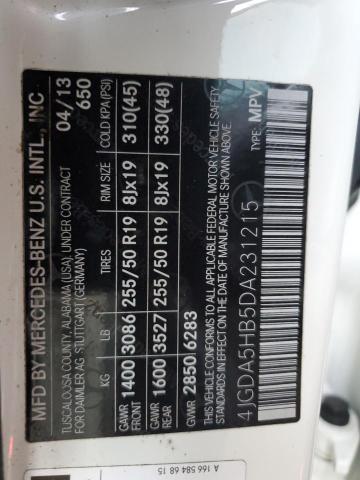 2013 MERCEDES-BENZ ML 350 4MA - 4JGDA5HB5DA231215