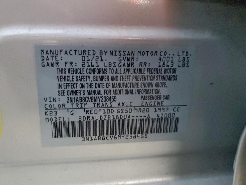 2021 NISSAN SENTRA SV #3308259185