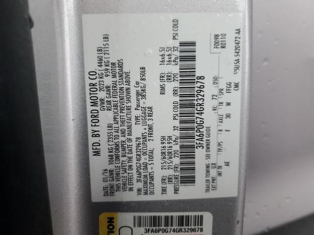 2016 FORD FUSION S - 3FA6P0G74GR329678