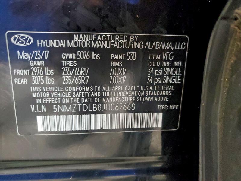 2018 HYUNDAI SANTA FE S #3310371979