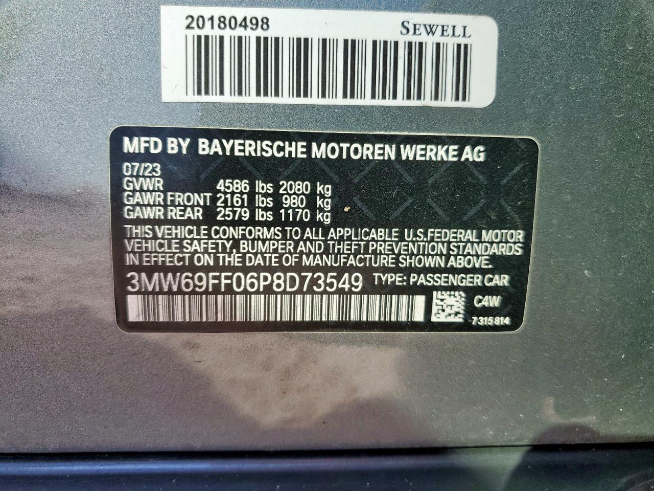 Lot #3309808381 2023 BMW 330I