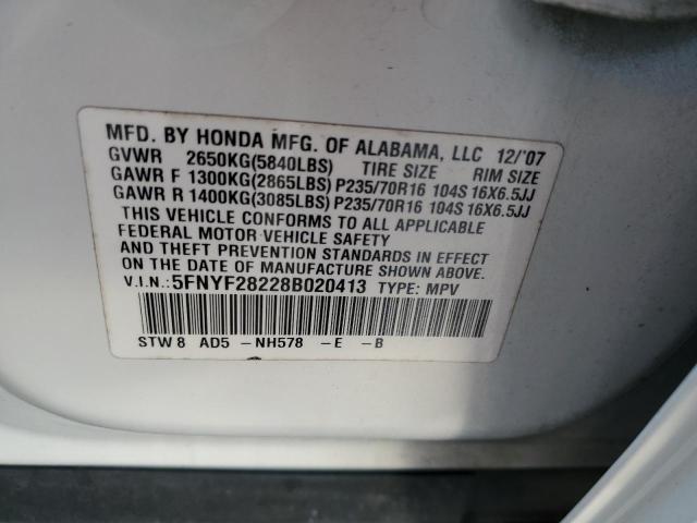 2008 HONDA PILOT VP #3301782372