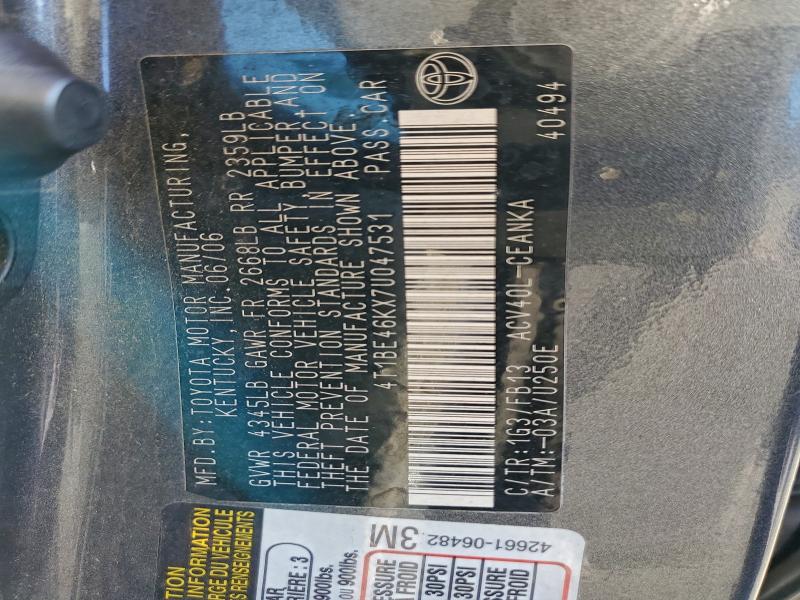 2007 TOYOTA CAMRY CE #3297956840