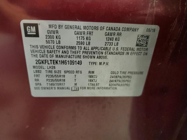 2017 GMC TERRAIN SL - 2GKFLTEK1H6109149