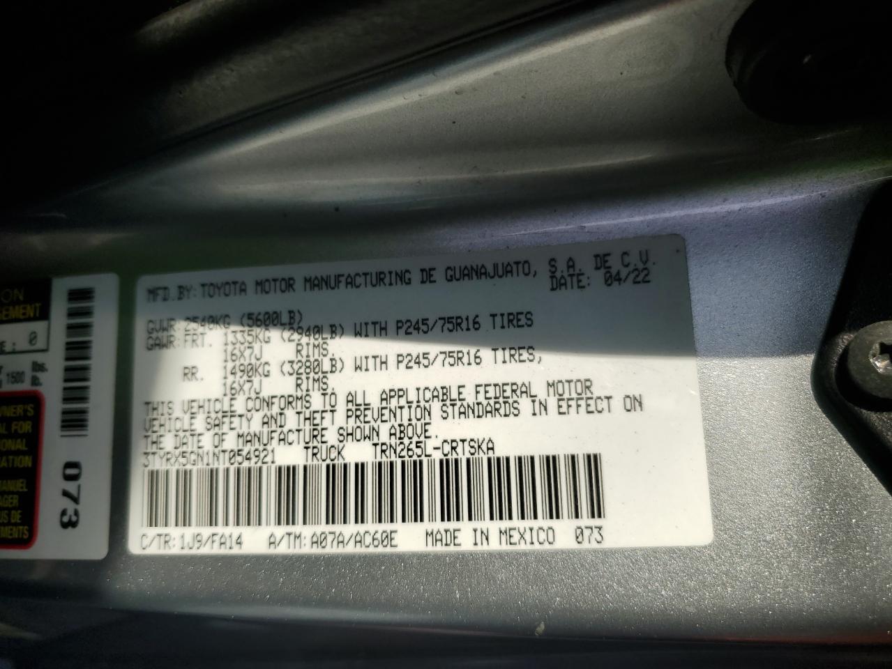 TOYOTA TACOMA ACCESS CAB