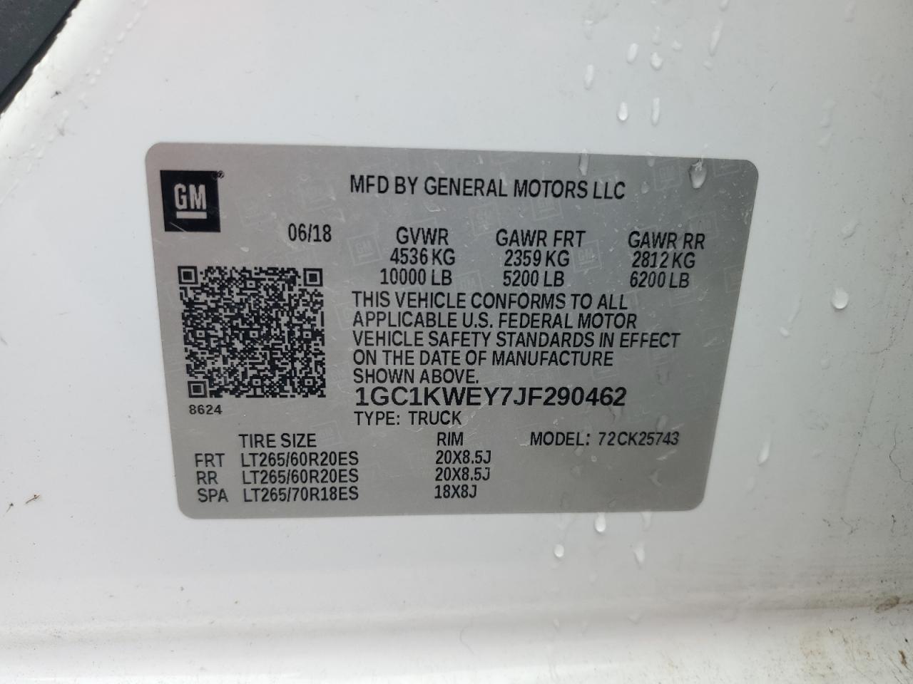 Lot #3308427331 2018 CHEVROLET SILVERADO