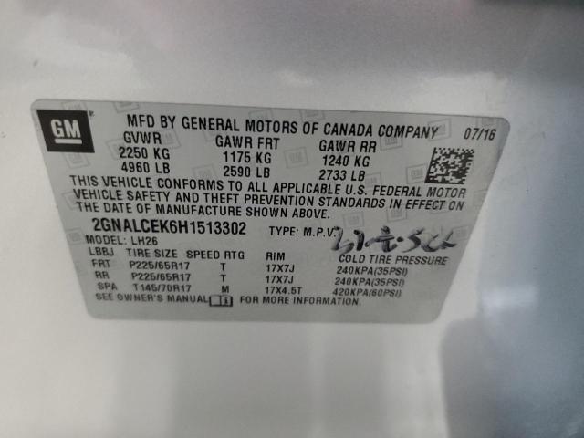 2017 CHEVROLET EQUINOX LT #3292312279