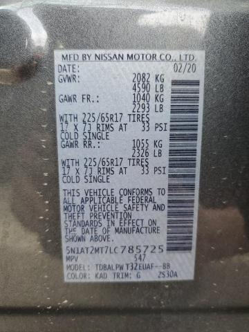 2020 NISSAN ROGUE S #3292517687