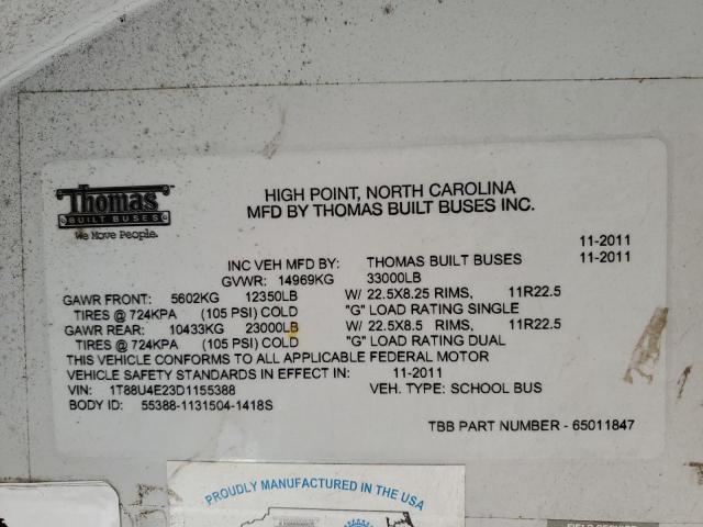 2013 THOMAS SCHOOL BUS #3285637323