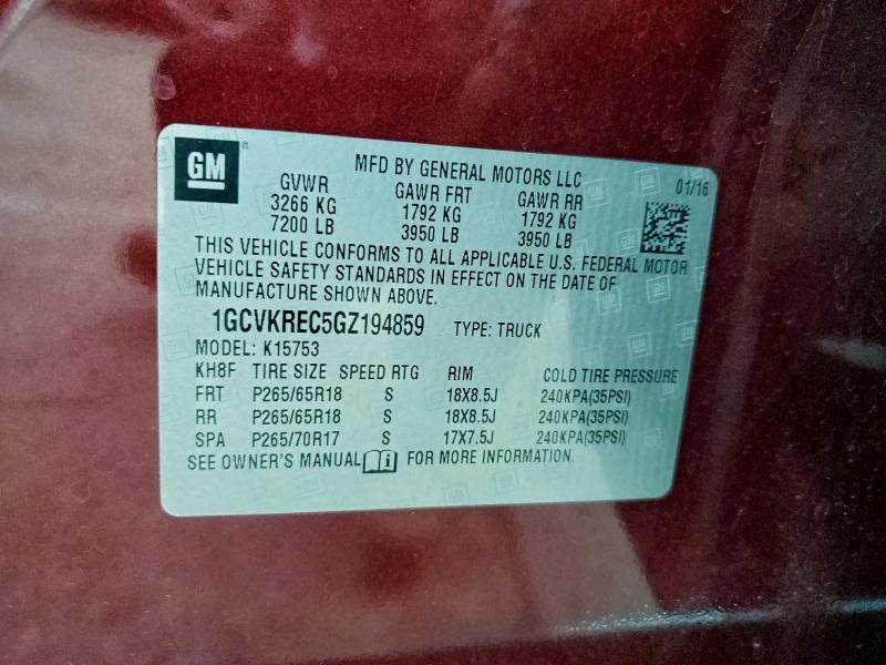 2016 CHEVROLET SILVERADO #3302736075