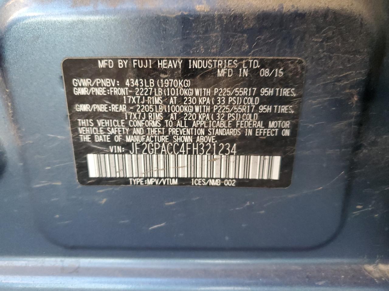 SUBARU XV 2.0 PREMIUM