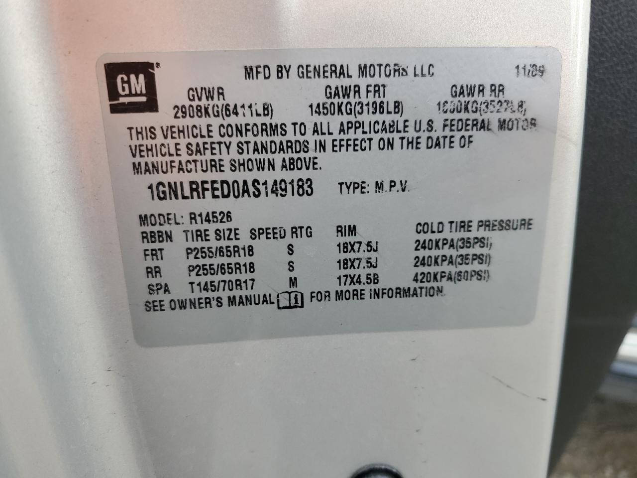 CHEVROLET TRAVERSE LT