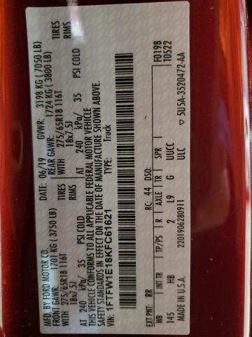 2019 FORD F150 SUPER #3304632942