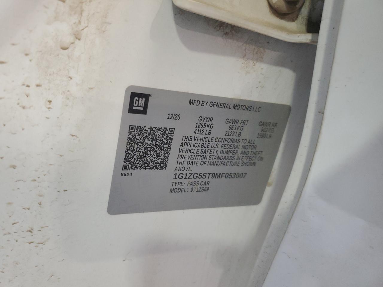 Lot #3302714019 2021 CHEVROLET MALIBU RS