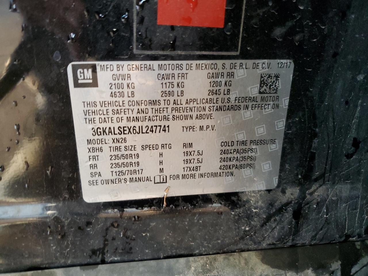 Lot #3312791089 2018 GMC TERRAIN DE