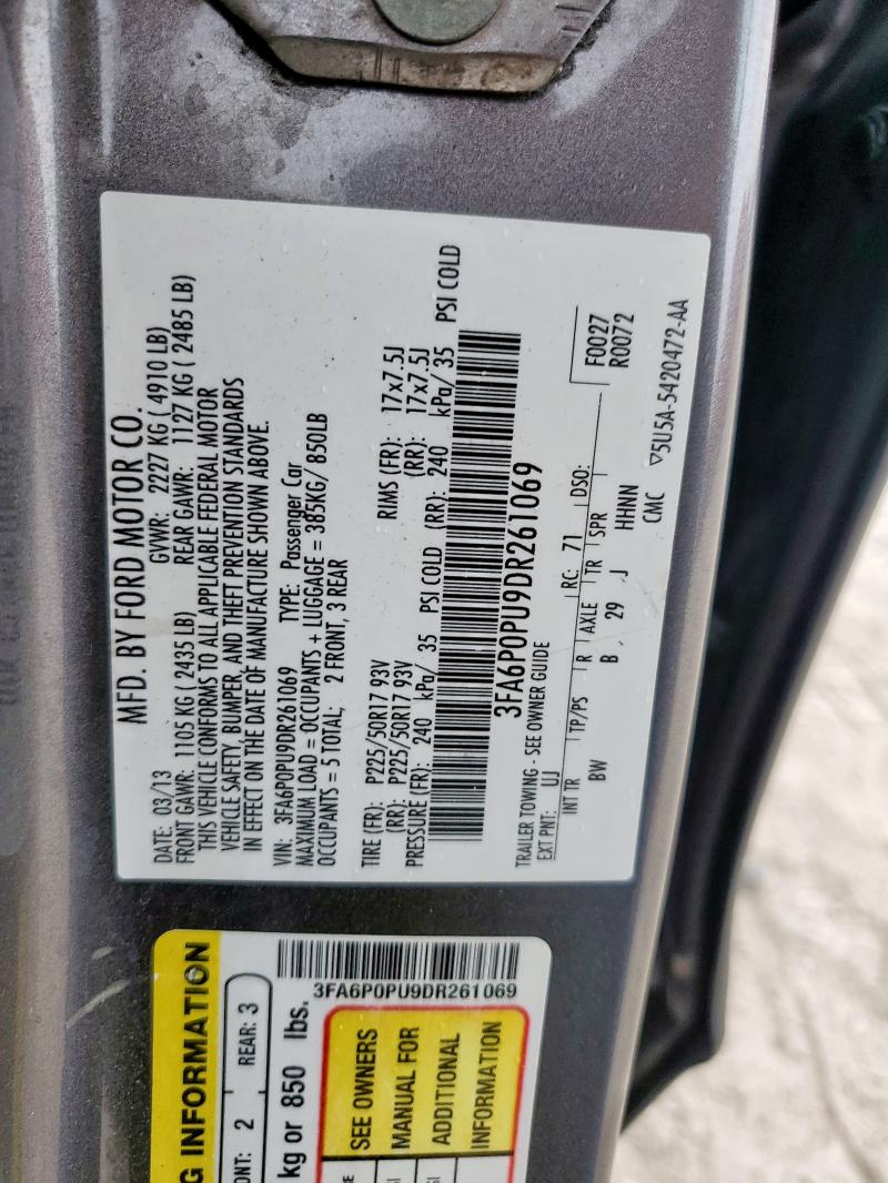 2013 FORD FUSION SE #3301880428
