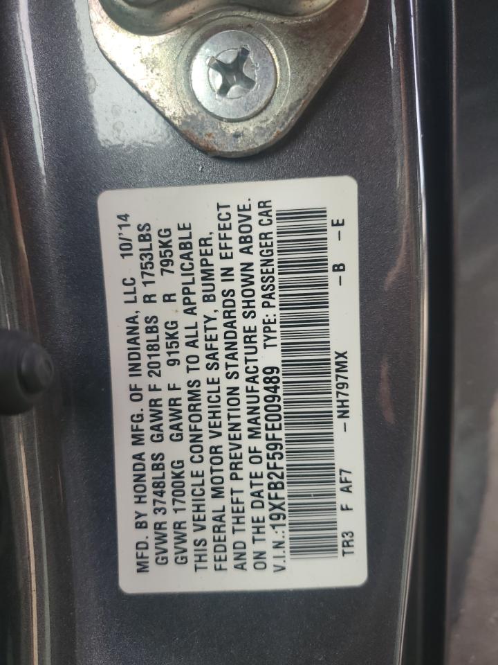 Lot #3302811913 2015 HONDA CIVIC LX