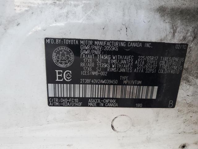 2010 TOYOTA RAV4 - 2T3BF4DV2AW039450