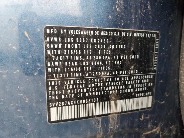 2019 VOLKSWAGEN TIGUAN SE #3290120275