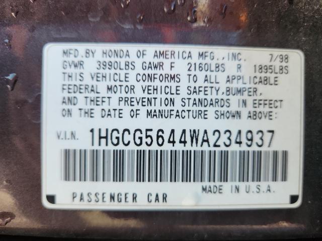 1998 HONDA ACCORD LX #3286928214