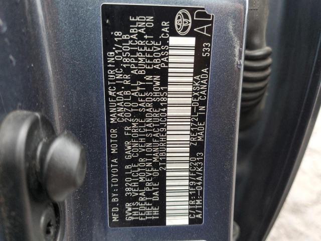 2018 TOYOTA COROLLA L #3304546463