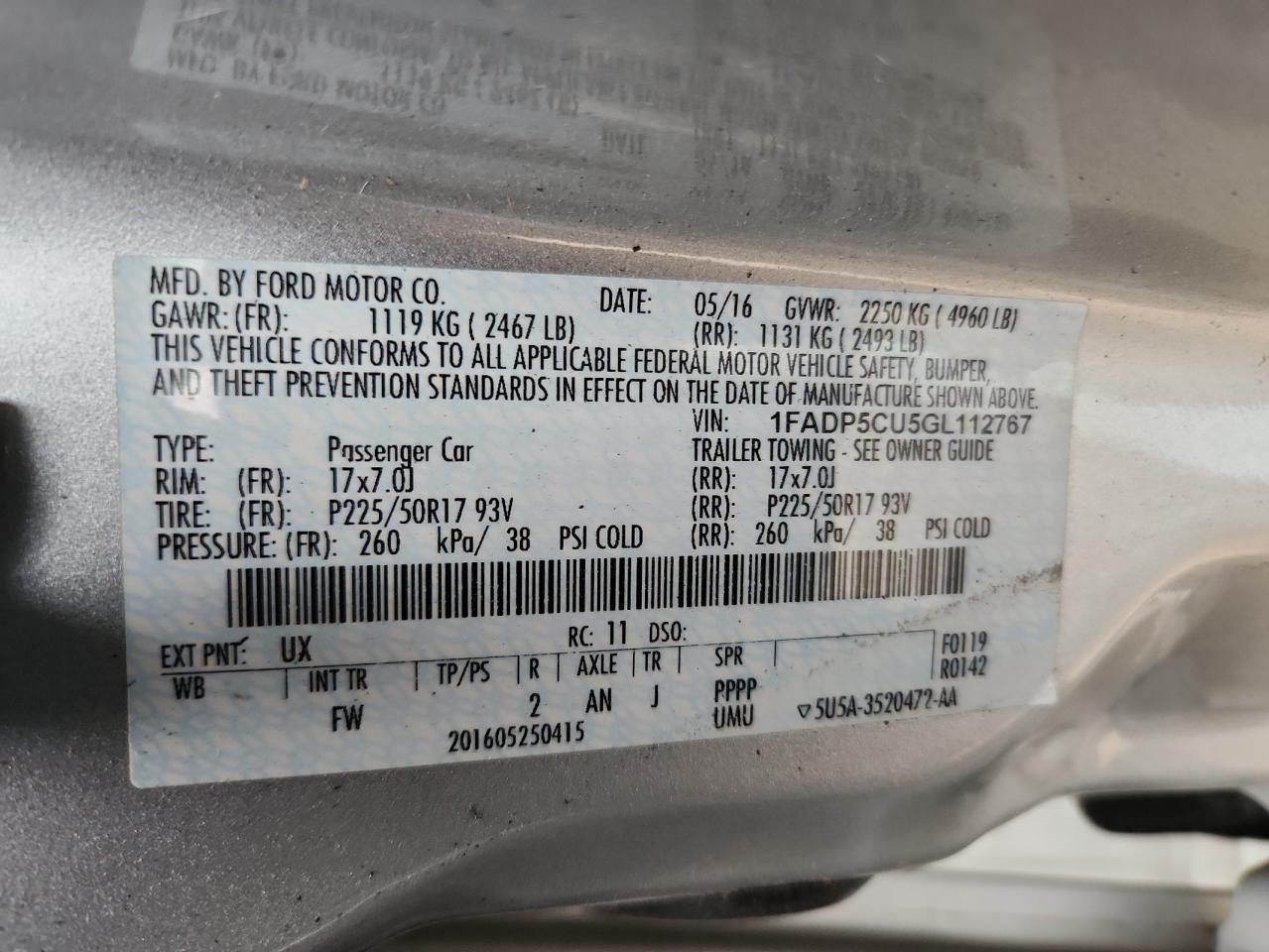 Lot #3308778016 2016 FORD C-MAX PREM