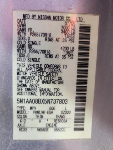 2005 NISSAN ARMADA SE #3296680066