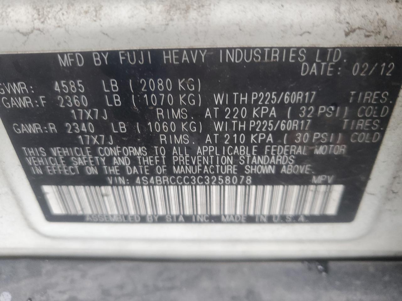 SUBARU OUTBACK 2.5I PREMIUM