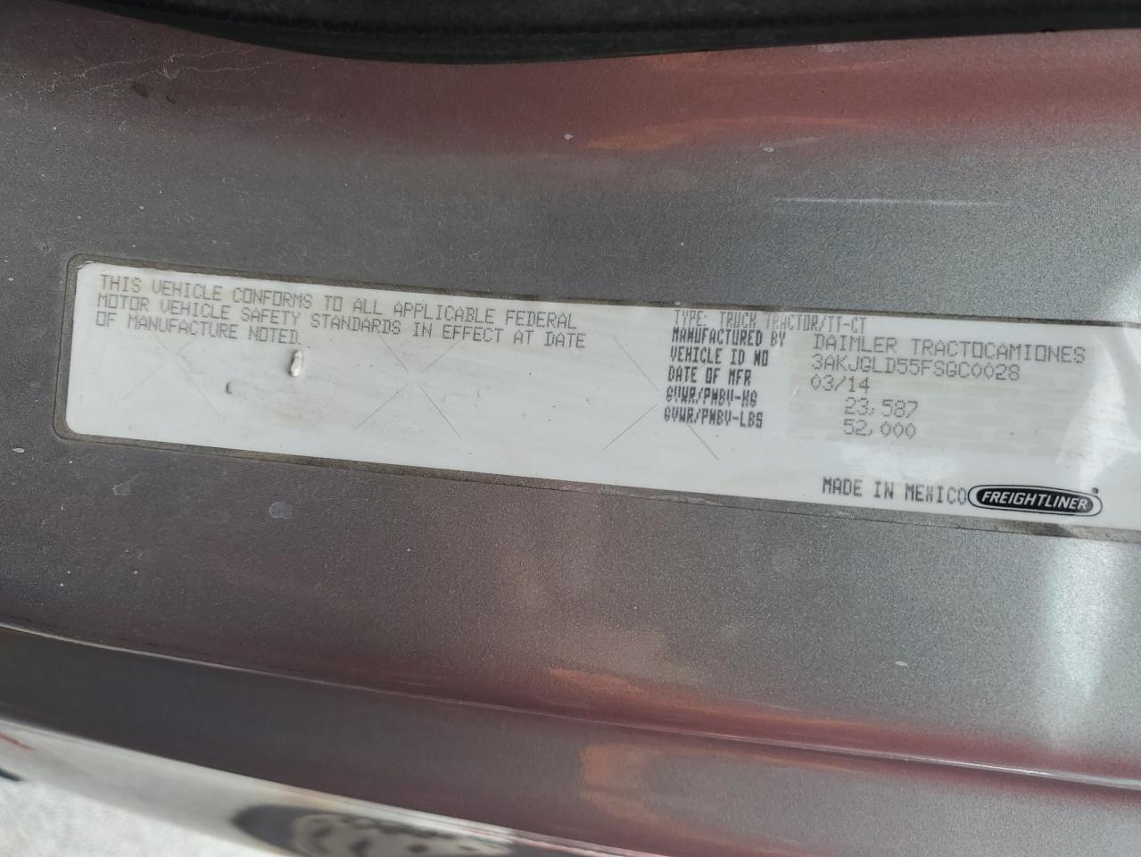 Lot #3293414054 2015 FREIGHTLINER CASCADIA