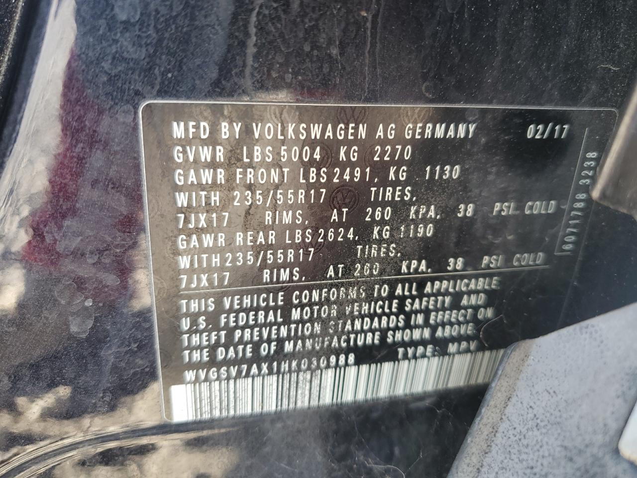 VOLKSWAGEN TIGUAN WOLFSBURG