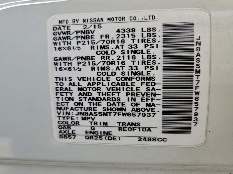 2015 NISSAN ROGUE SELE #3305377302