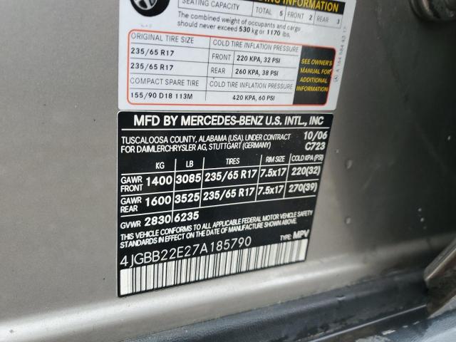 2007 MERCEDES-BENZ ML 320 CDI #3293338440