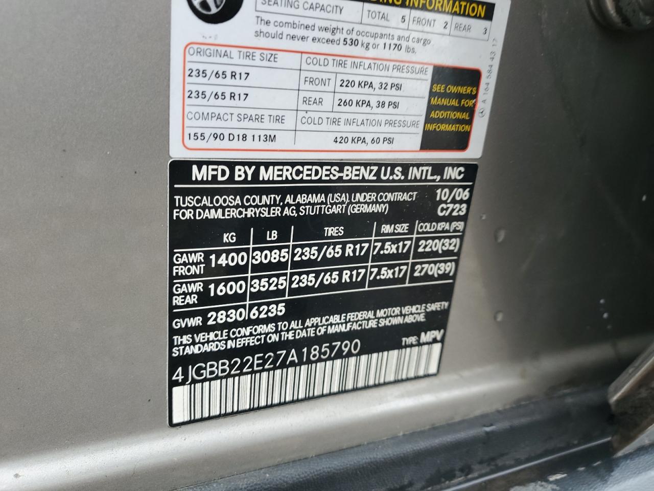 Lot #3293338440 2007 MERCEDES-BENZ ML 320 CDI