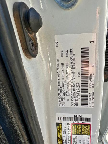 2021 TOYOTA TUNDRA CRE #3297860815