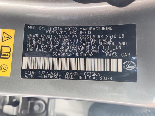 2018 LEXUS ES 350 - 58ABK1GG1JU105253