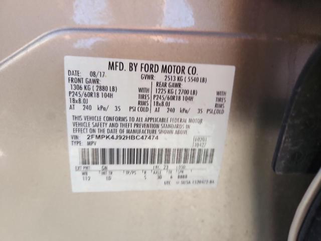 2017 FORD EDGE SEL #3296432727