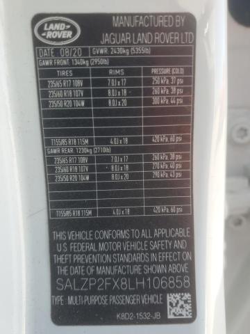 2020 LAND ROVER RANGE ROVE #3302831915