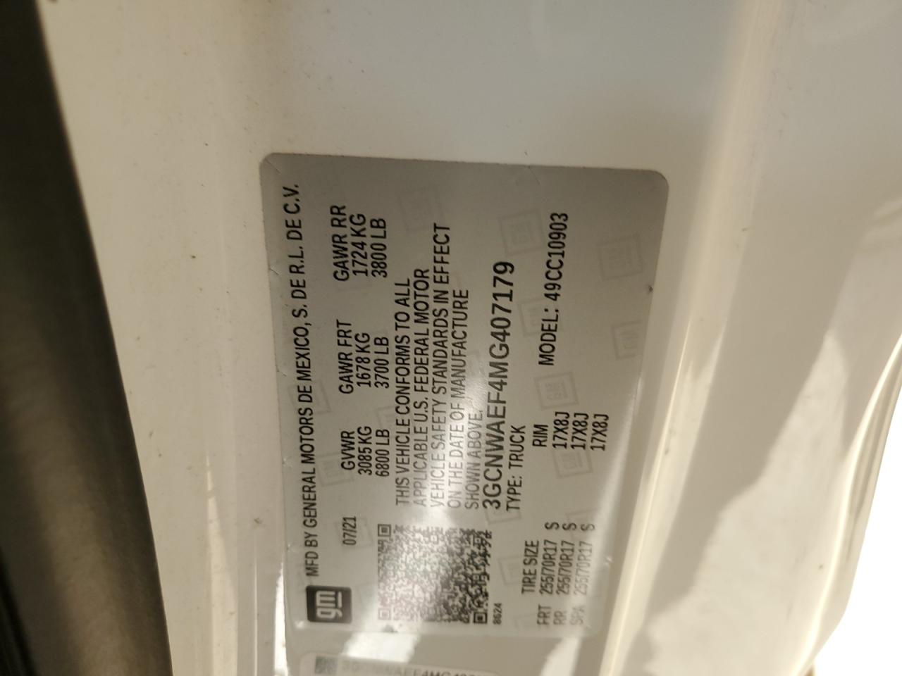 Lot #3291154003 2021 CHEVROLET SILVERADO