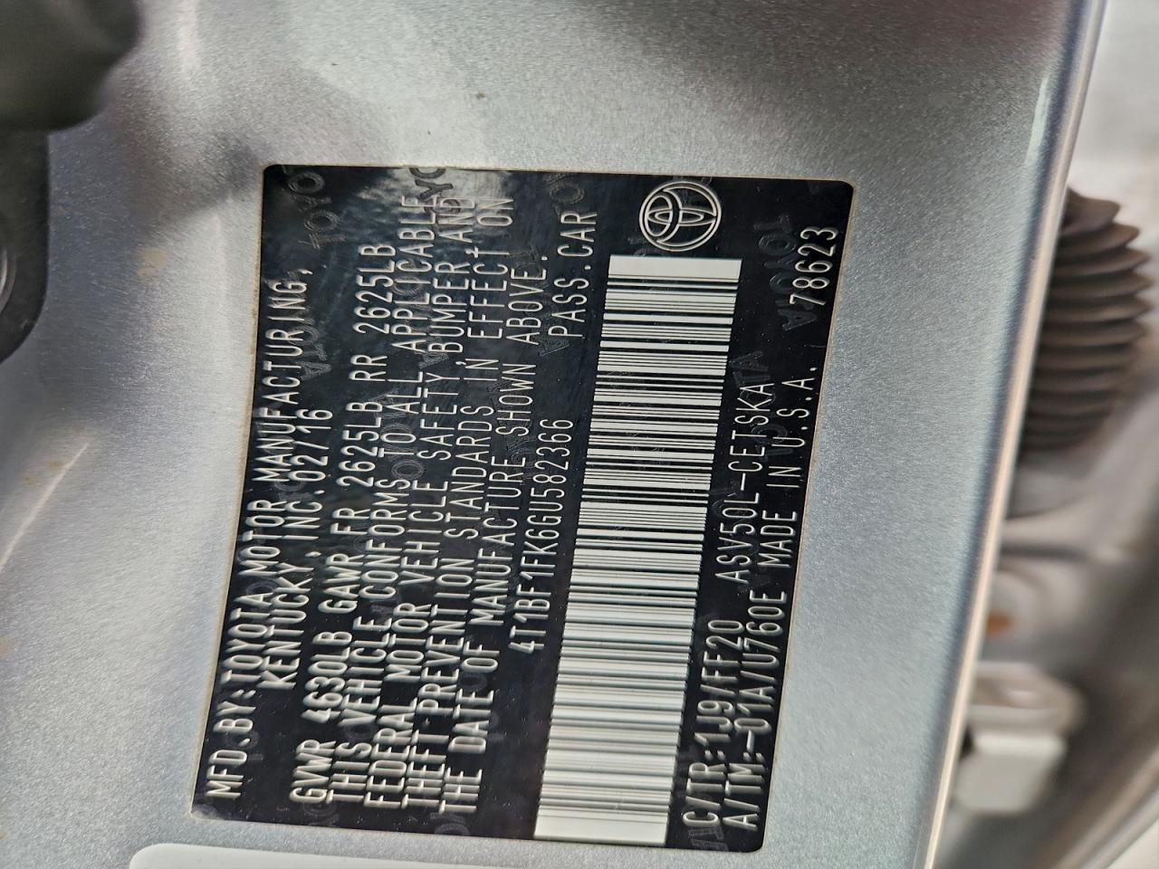 Lot #3302714062 2016 TOYOTA CAMRY LE