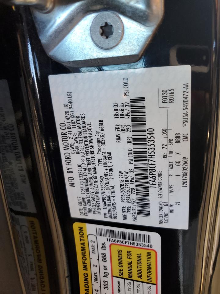 Lot #3304021636 2017 FORD MUSTANG GT