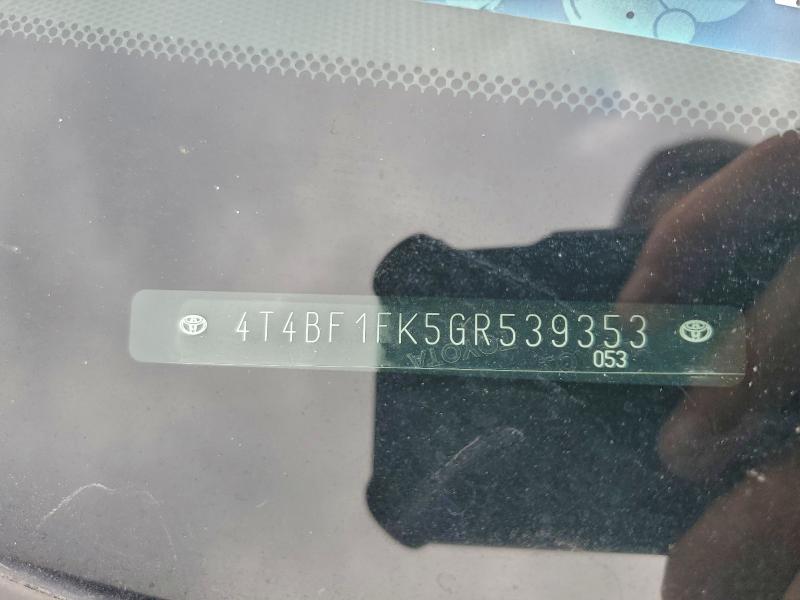 2016 TOYOTA CAMRY LE #3294407549