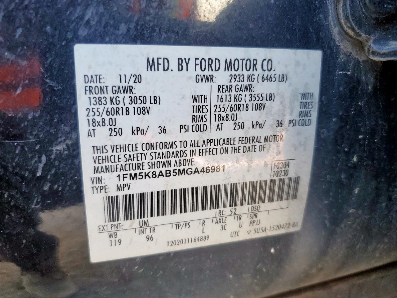 Lot #3290078266 2021 FORD EXPLORER P