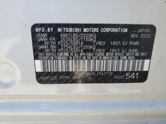 2020 MITSUBISHI OUTLANDER - JA4AZ3A33LZ047778